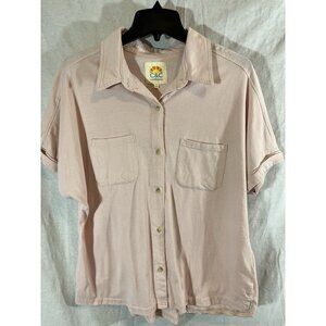 C&C California Women's Large Pink Button Up Blouse